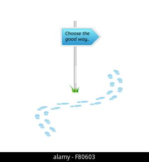 signs with choose the good way Stock Vector