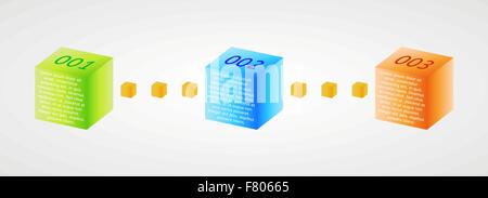 infographics - three color cubes Stock Vector