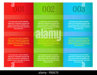 infographics - three color vertical panels Stock Vector