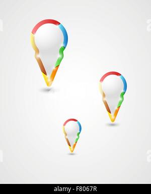 Location sign - Three map pointer icon - Vector Stock Vector Image ...