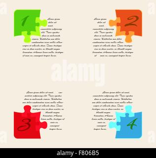 Four Puzzle Pieces vector concept icon or logo element Stock Vector ...