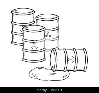 barrels with dangerous fluid Stock Vector