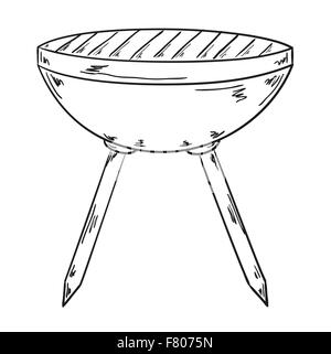 sketch of the grill Stock Vector