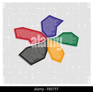 infographics - five fragment options Stock Vector