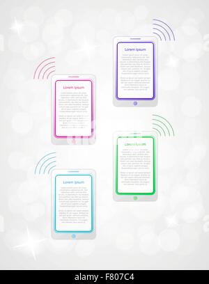 infographics with phones or tablets Stock Vector