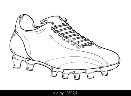 football boots sketch Stock Vector