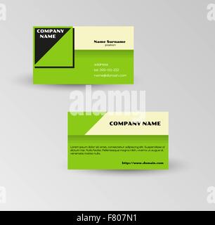 modern green business card vector template Stock Vector