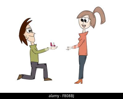 marriage proposal Stock Vector