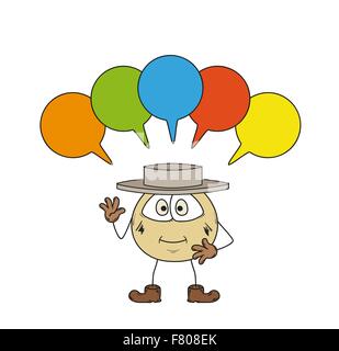 emoticon and speak bubbles Stock Vector