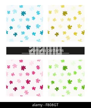 seamless pattern with puzzle pieces Stock Vector