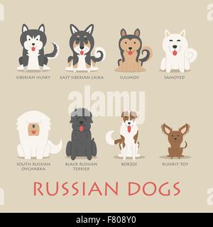 Set of russian dogs Stock Vector