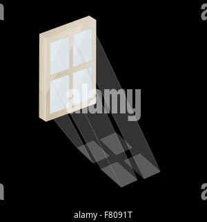 window and the sun rays Stock Vector