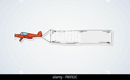 plane and blank flag Stock Vector