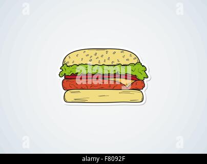 sketch of the hamburger Stock Vector