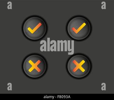 buttons with accepted and rejected text Stock Vector