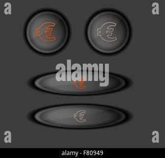 button with euro currency symbol Stock Vector
