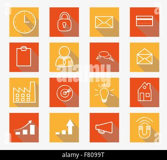 vector collection of flat icons Stock Vector