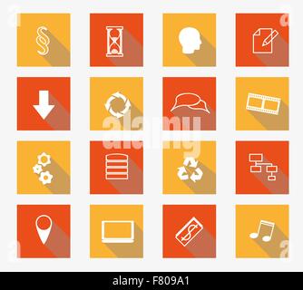 vector collection of flat icons Stock Vector