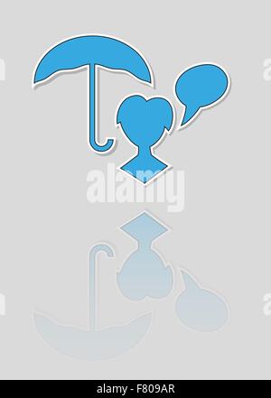 blue silhouette speak bubble Stock Vector
