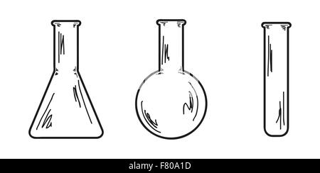 three empty flasks Stock Vector