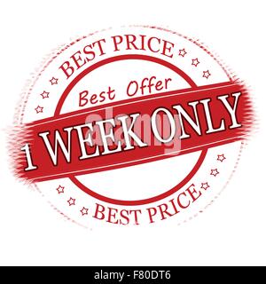 One week only Stock Vector