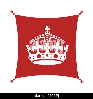 Keep Calm Crown  Symbol on Cushion Stock Vector