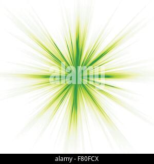 Green light, star burst on white Stock Vector