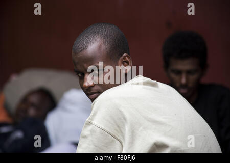 Roma, Italy. 04th Dec, 2015. A refugee on Baobab. On the occasion of the jubilee, police in Rome conducts some operations that concern public order where Baobab, the refugee center was the target, and the refugees were given until December 4, 2015 to vacate the place. © Davide Bosco/Pacific Press/Alamy Live News Stock Photo