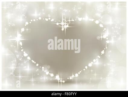 Silver sparkling Christmas heart Stock Vector