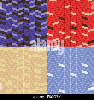 set of zigzag patterns Stock Vector