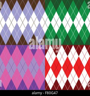 set of patterns wiyh rhombuses Stock Vector