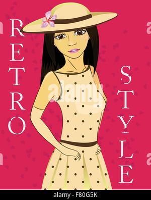 cartoon pretty girl in hat waving with speech bubble Stock Vector Image ...