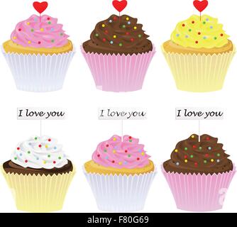 set of cupcakes Stock Vector