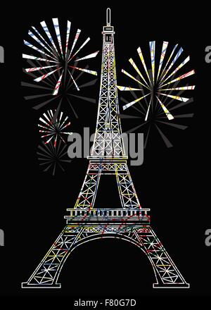 colorful eiffel tower Stock Vector