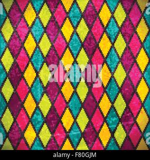 Colorful rhombus grunge background Stock Vector