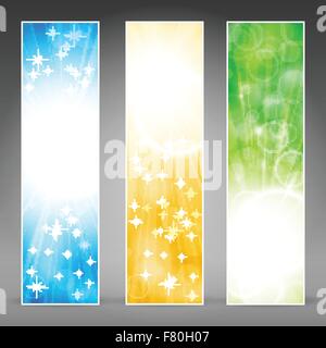 Vertical banner set with light bursts Stock Vector