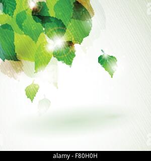 Abstract green foliage with light effects Stock Vector