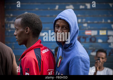 Roma, Italy. 04th Dec, 2015. The refugees on Baobab. On the occasion of the jubilee, police in Rome conducts some operations that concern public order where Baobab, the refugee center was the target, and the refugees were given until December 4, 2015 to vacate the place. © Davide Bosco/Pacific Press/Alamy Live News Stock Photo