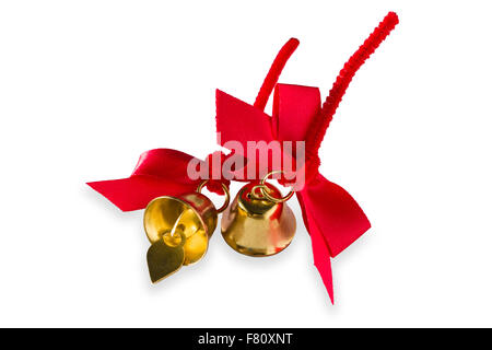 Christmas bell for decoration isolated on white background. Stock Photo