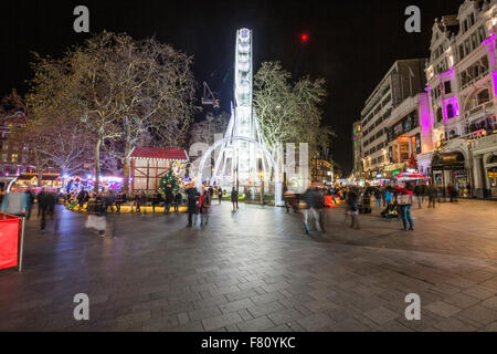 London, UK. 3rd December, 2015. The Christmas mood is coming to London. Leicester Square, London, U Credit:  Remi Salva/Alamy Live News Stock Photo