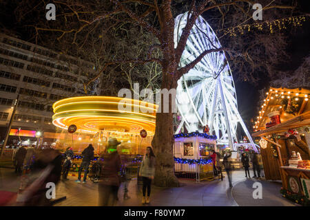 London, UK. 3rd December, 2015. The Christmas mood is coming to London. Leicester Square, London, U Credit:  Remi Salva/Alamy Live News Stock Photo