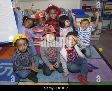 Children at preschool on the lower east side, Manhattan, NYC. Stock Photo