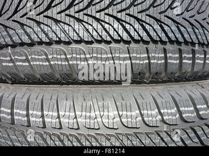 Winter Tire Relief Grip Background Stock Photo
