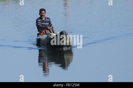 a man rowing boat Stock Photo