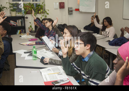 College preparation program for high school students on track for college after school  on the lower east side, Manhattan, NYC. Stock Photo