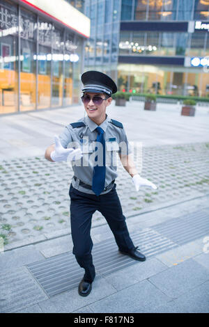 Humorous security staff Stock Photo