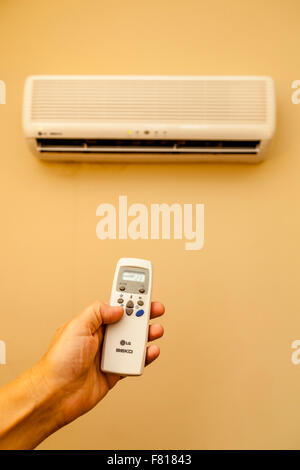 Hotel Air Conditioning Unit, Marmaris, Turkey Stock Photo