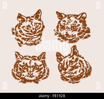 I Love My Cat Hand Drawn Lettering Phrase Cat Head Icon Vector Illustration  High-Res Vector Graphic - Getty Images