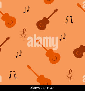 Seamless vector background or pattern with music symbols. Stock Photo