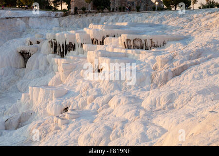 Pamukkale at Sunset, Denizli Provence, Turkey Stock Photo